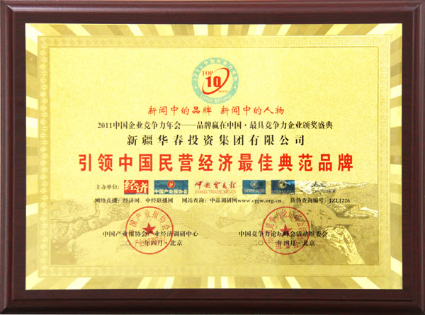 2011引領(lǐng)中國(guó)民營(yíng)經(jīng)濟(jì)最佳典范品牌